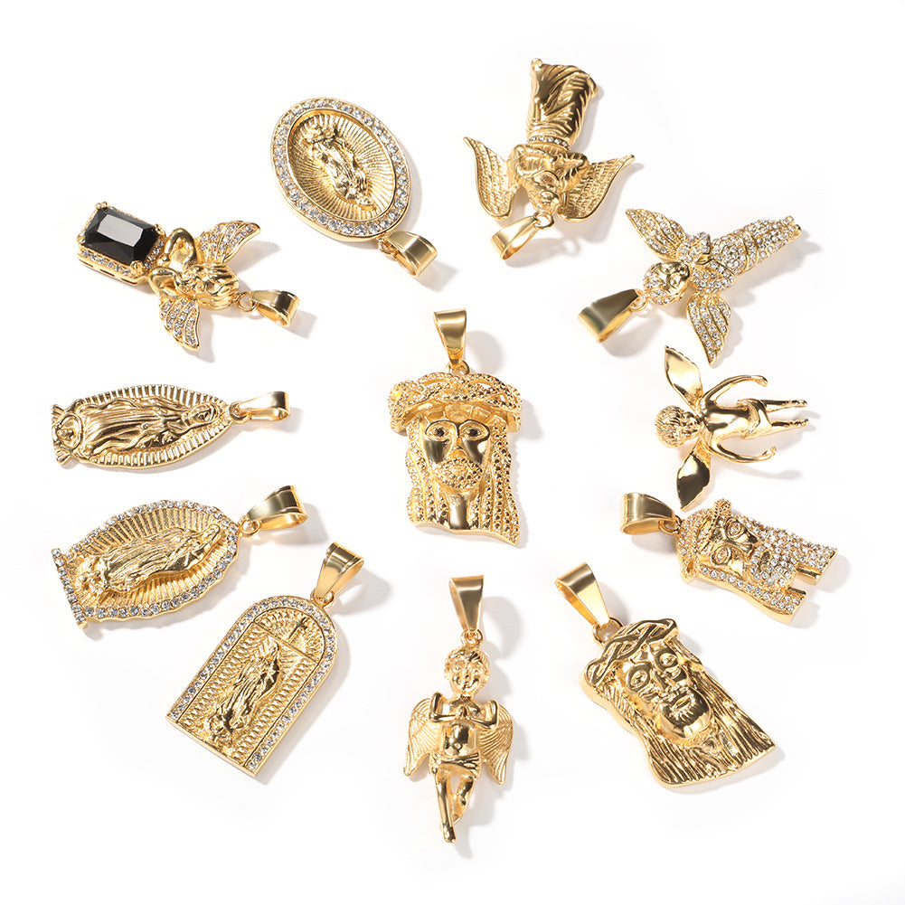 Iced Out Winged Angel Pendant Necklace – Hip-Hop Statement Chain