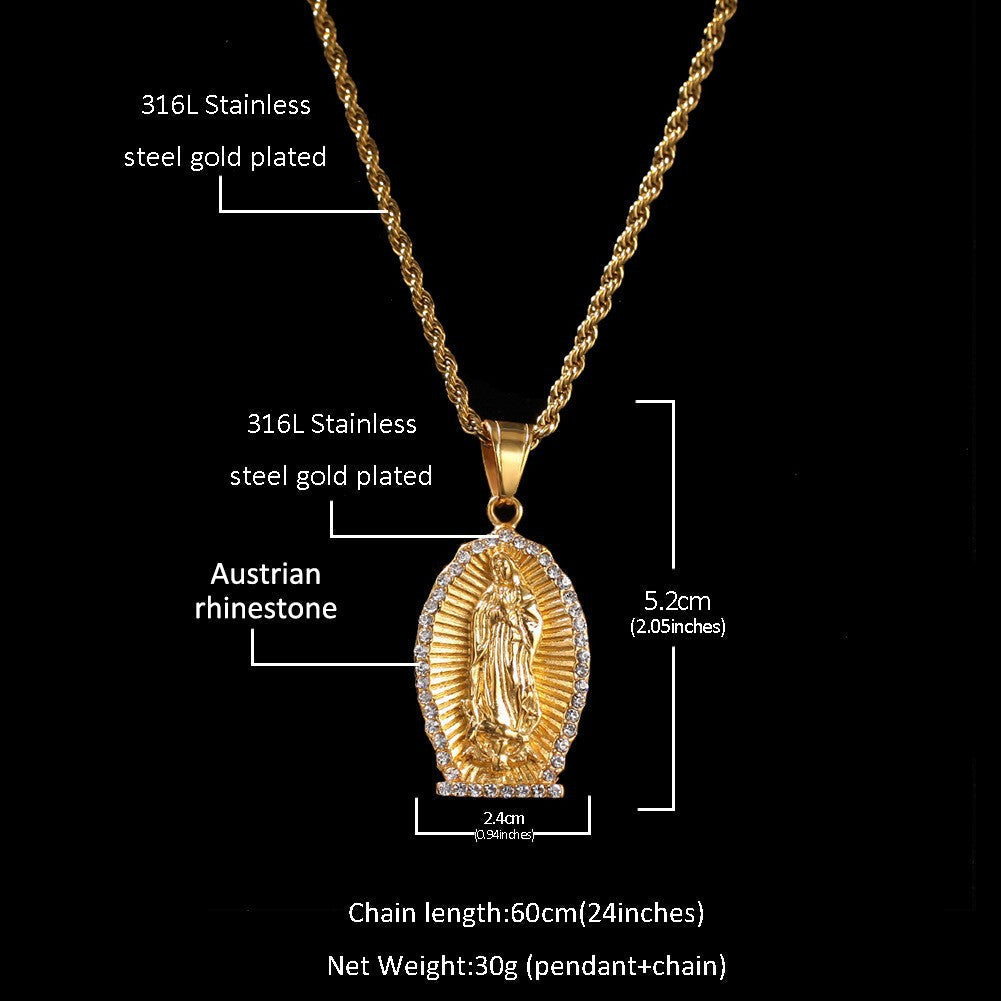 Iced Out Winged Angel Pendant Necklace – Hip-Hop Statement Chain