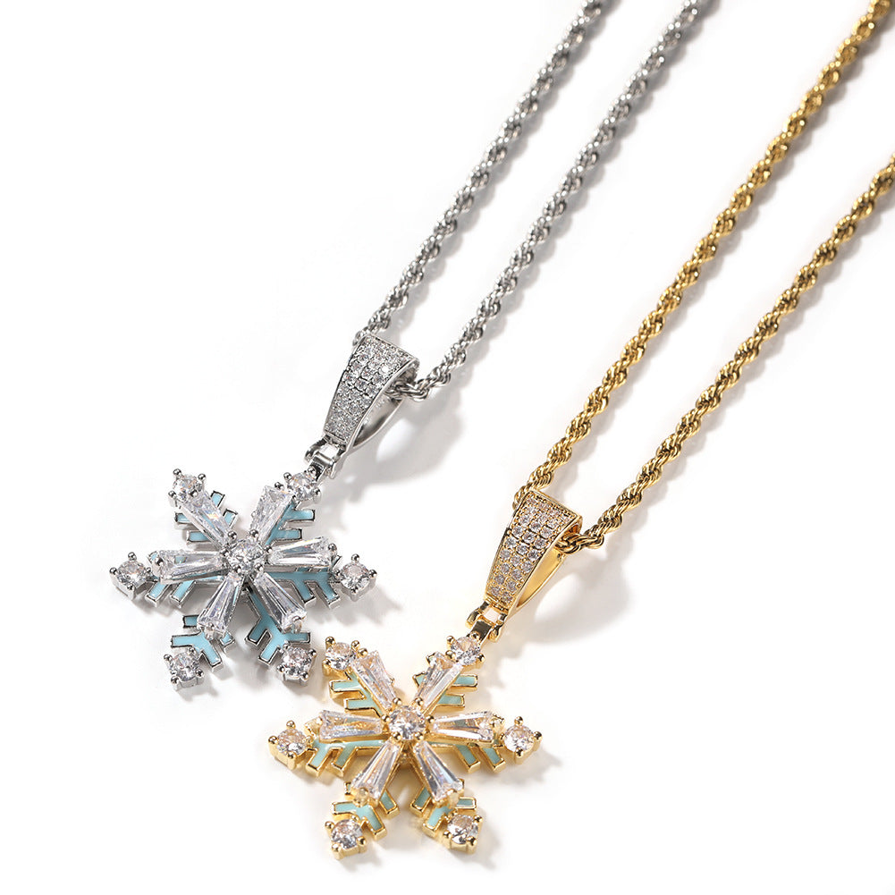 Winter rotating snowflake luminous oil drop pendant