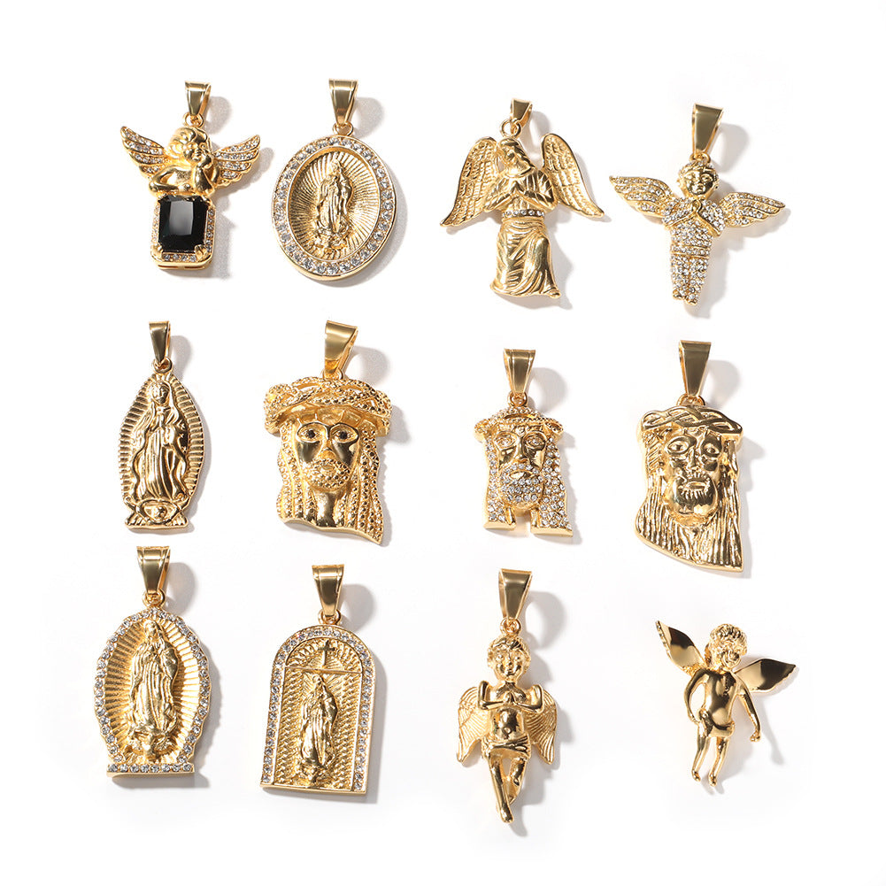 Iced Out Winged Angel Pendant Necklace – Hip-Hop Statement Chain
